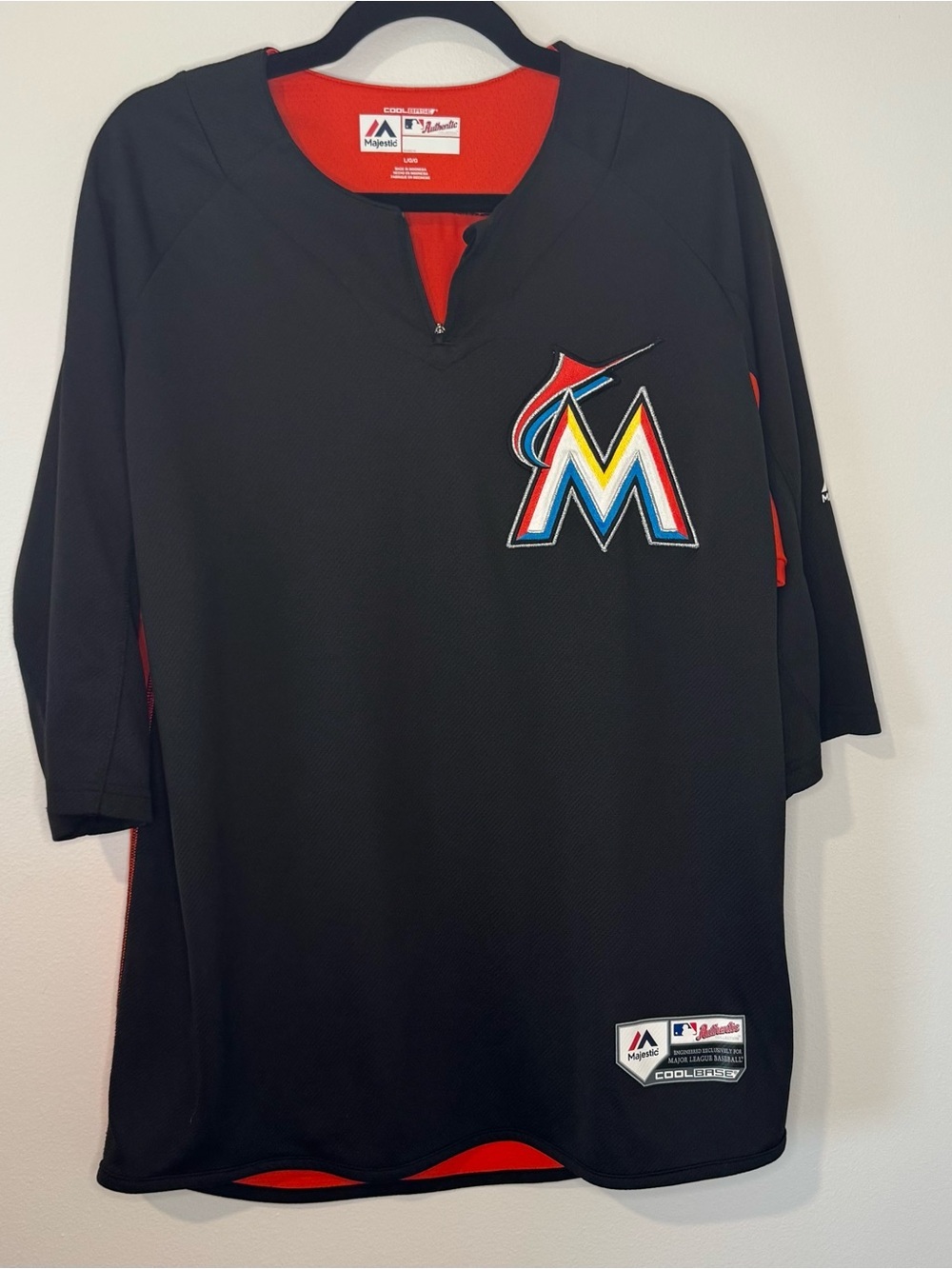 Majestic Cool Base Miami Marlins Batting Practice Jersey Shirt Large